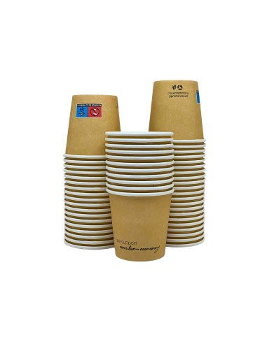 Grupo de Vasos de cartón kraft 120 ml biodegradable (1000 uds)