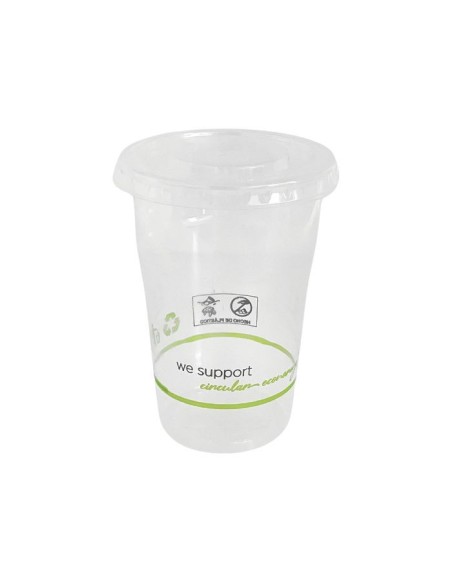 Tapa plana PLA Bio 12oz 350cc (800Uds)