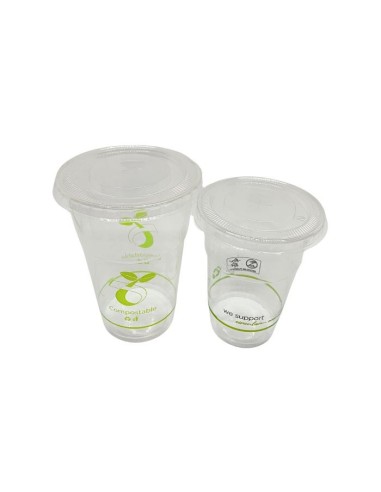 Tapa plana PLA Bio 12oz 350cc (800Uds)