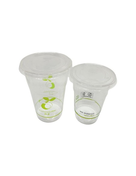 Tapa plana PLA Bio 12oz 350cc (800Uds)