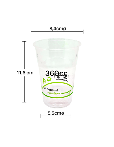 Vaso Pla Bio 12oz 360cc caja (1000Uds)