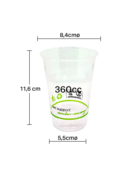 Vaso Pla Bio 12oz 360cc caja (1000Uds)