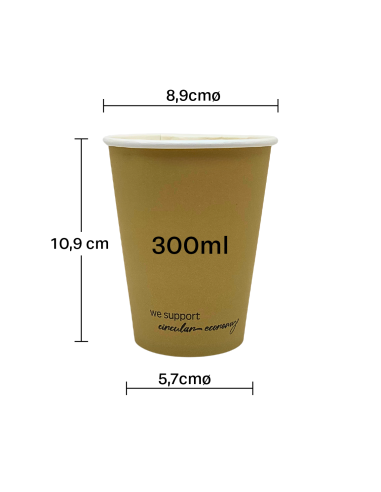 Vaso de cartón kraft 300ml 12oz (1000Uds)