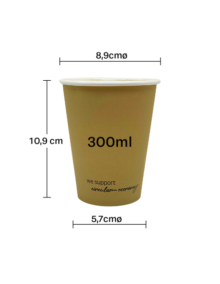 Vaso de cartón kraft 300ml 12oz (1000Uds)