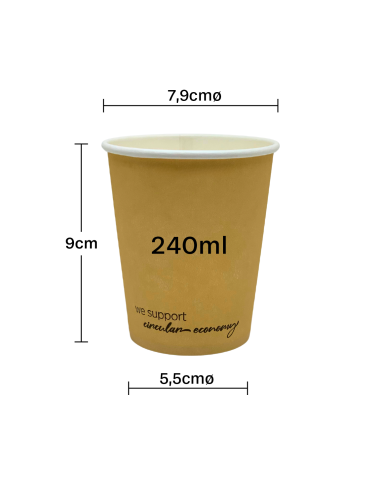 Vaso de cartón kraft 240ml (1000Uds)