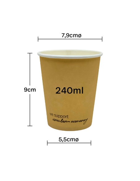 Vaso de cartón kraft 240ml (1000Uds)