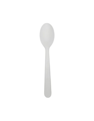 Cucharita postre CPLA compostable blanco 12,5cm de Betik (1500Uds)
