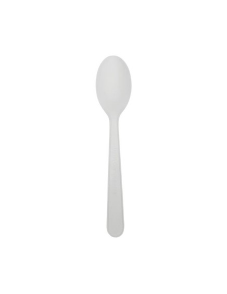 Cucharita postre CPLA compostable blanco 12,5cm de Betik (1500Uds)