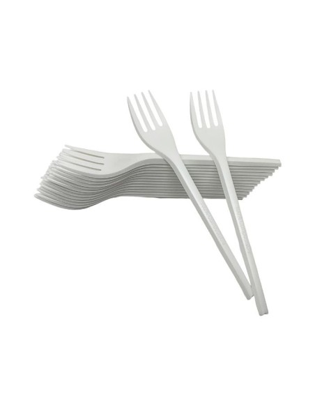 Tenedor CPLA compostable blanco 17cm de Betik (1500Uds)