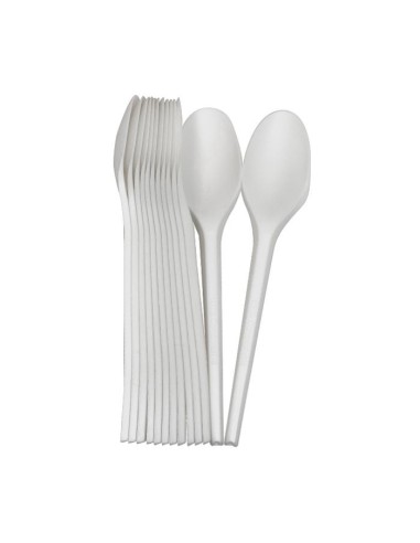 Cuchara CPLA compostable blanca 17cm de Betik (1500Uds)