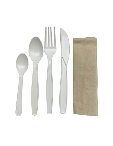 Pack 4  cubiertos CPLA + servilleta BIO de Betik (500uds)