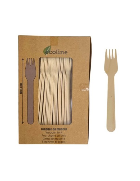 Tenedor de madera 160mm (1000uds)