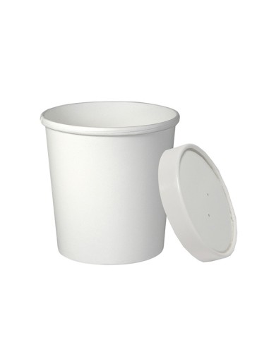 Tapa para tarrina de cartón blanco 750ml (500uds)