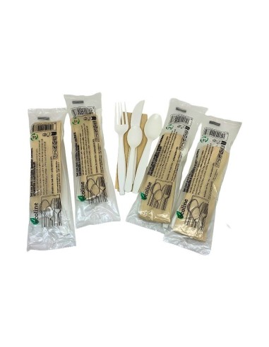 Pack 4  cubiertos CPLA + servilleta BIO de Betik (500uds)