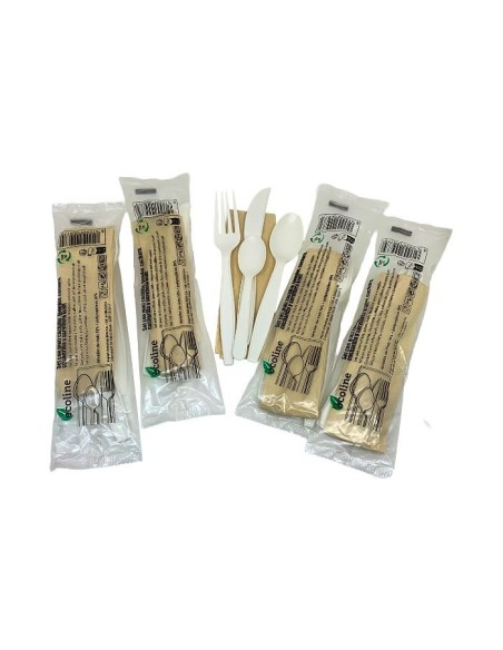 Pack 4  cubiertos CPLA + servilleta BIO de Betik (500uds)