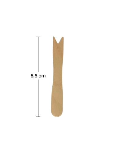 Mini tenedor de madera 85mm (10000uds)