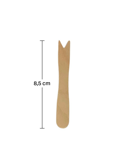 Mini tenedor de madera 85mm (10000uds)