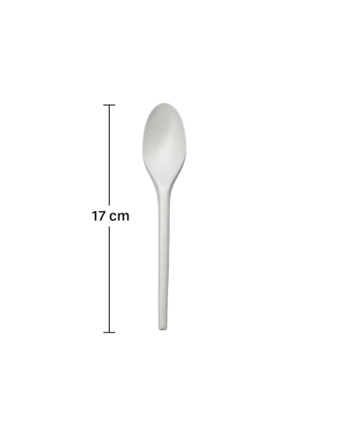 Cuchara CPLA compostable blanca 17cm de Betik (1500Uds)