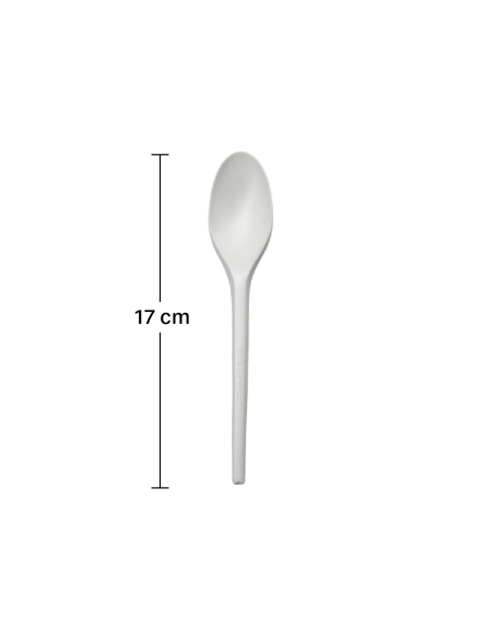 Cuchara CPLA compostable blanca 17cm de Betik (1500Uds)
