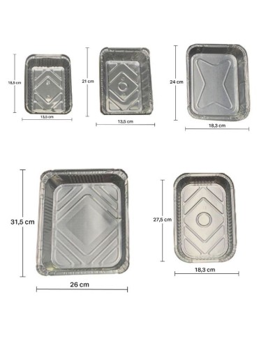 Envase de aluminio rectangular