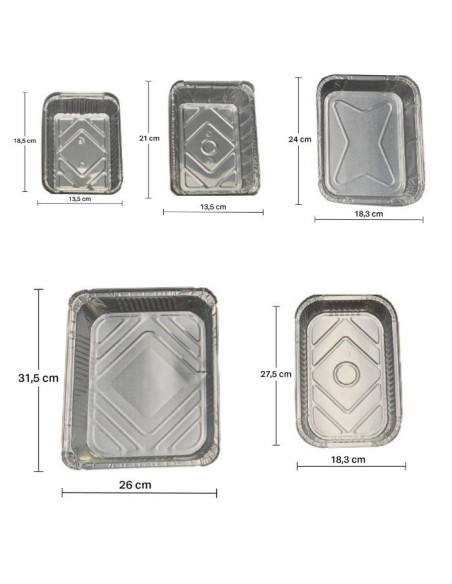 Envase de aluminio rectangular