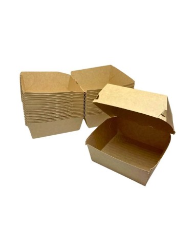 Caja burguer Kraft mediana 12x12cm (600uds)