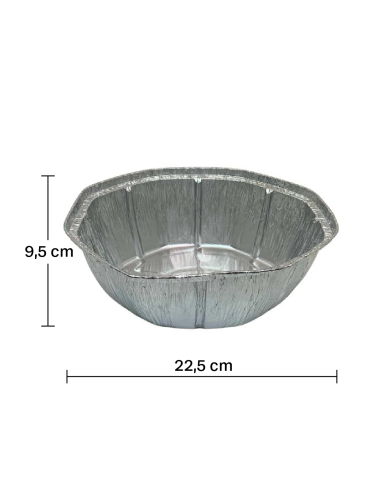 Envase de aluminio oval 2600ml (125uds)