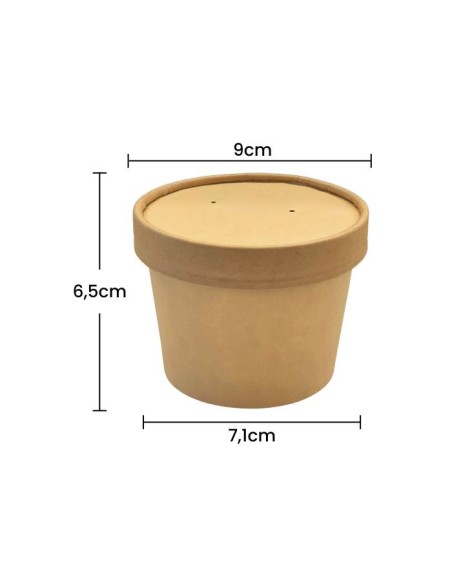 Tarrina kraft con tapa 250ml (300uds)