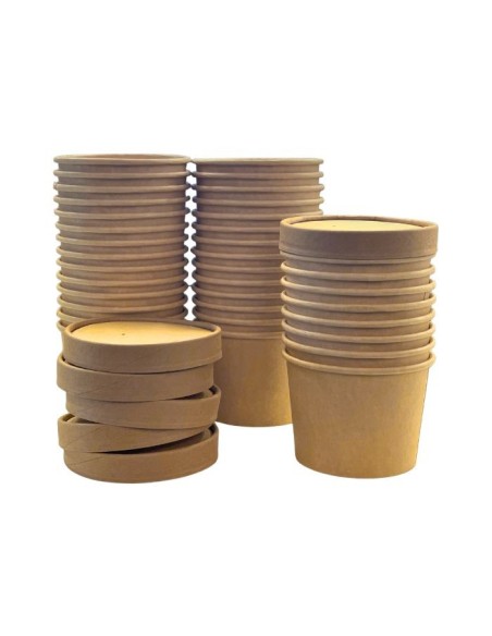 Tarrina kraft con tapa 250ml (300uds)