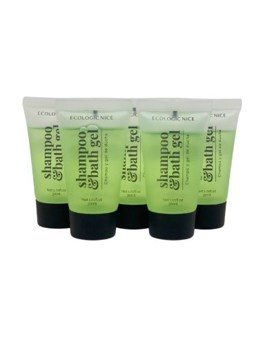 Amenities champú y gel de baño en tubo ECOLOGIC NICE 30ml (300uds)