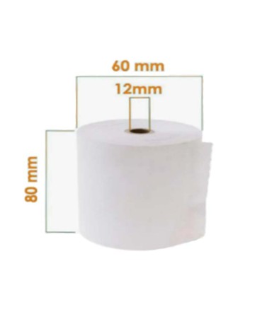 Rollo papel térmico 55gr 80x60mm (8Uds)