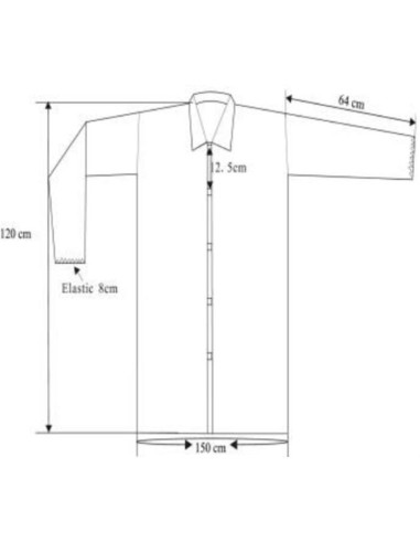 Bata de visita blanca 35gr 3XL 120x150cm (50Uds)