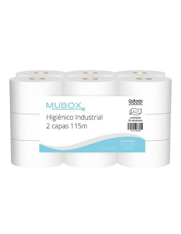 Rollo Higiénico Industrial Gofrado 2 capas 115m (18Uds)