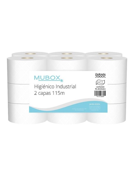 Rollo Higiénico Industrial Gofrado 2 capas 115m (18Uds)