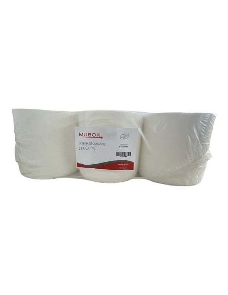 Bobina secamanos gofrada 2 capas 140m (6Uds)