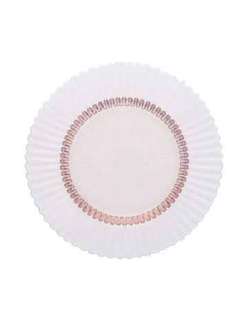 Plato llano transparente rosa 27cm de Archie (4uds)
