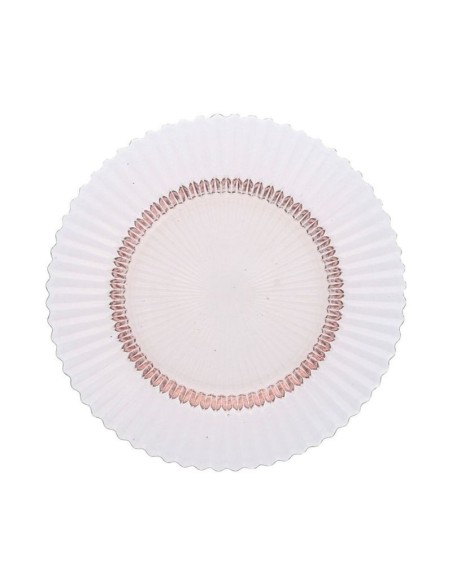 Plato llano transparente rosa 27cm de Archie (4uds)