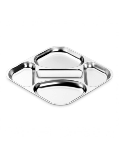 Bandeja Autoservicio 5 Compartimentos Acero Inox 34x34cm