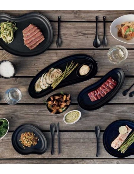 Fuente L melamina negra “KAROLA” 40x14,6x3cm de BETIK (12Uds)