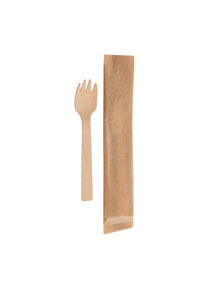 Tenedor de Madera Enfundado 10,5cm (100uds)