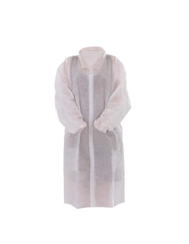 Bata visita blanca PP 35gr XL con velcro (100Uds)