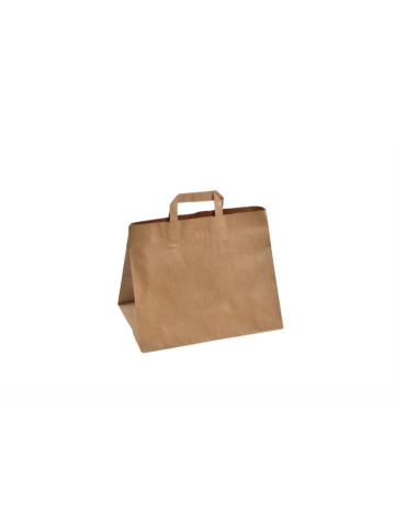 Bolsa papel kraft con asa plana 32+22x36cm (250Uds)