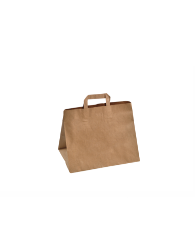 Bolsa papel kraft con asa plana 32+22x36cm (250Uds)