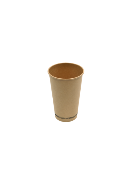 Vaso cartón kraft (Sin plástico) 480ml (1000Uds)