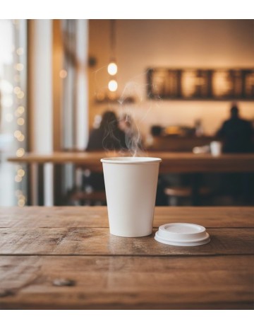 Tapa de plástico blanca para vaso cartón 240ml (1000uds) 2