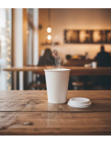 Tapa de plástico blanca para vaso cartón 240ml (1000uds)