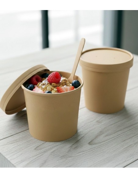 Sopera Kraft con Tapa 240ml (250uds)