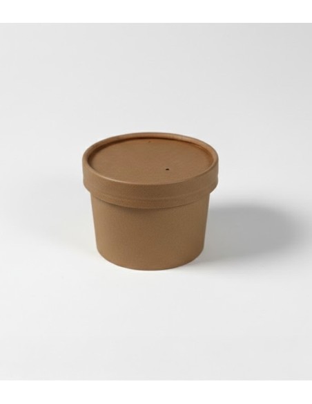 Tapa de tarrina alta de kraft 350ml (500uds)