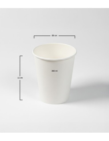 Vaso de cartón blanco 360ml (1000uds)