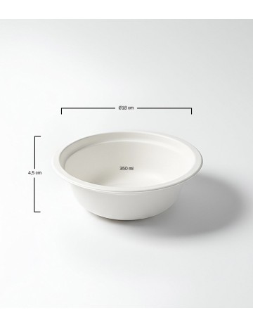 Bol Biodegradable de Fibra 350 cl | Bowl Ecológico Hostelería 2
